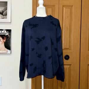 Alphalete Sweatshirt Women's S/M Blue Tie-Dye Long Sleeve Crew Neck Pullover